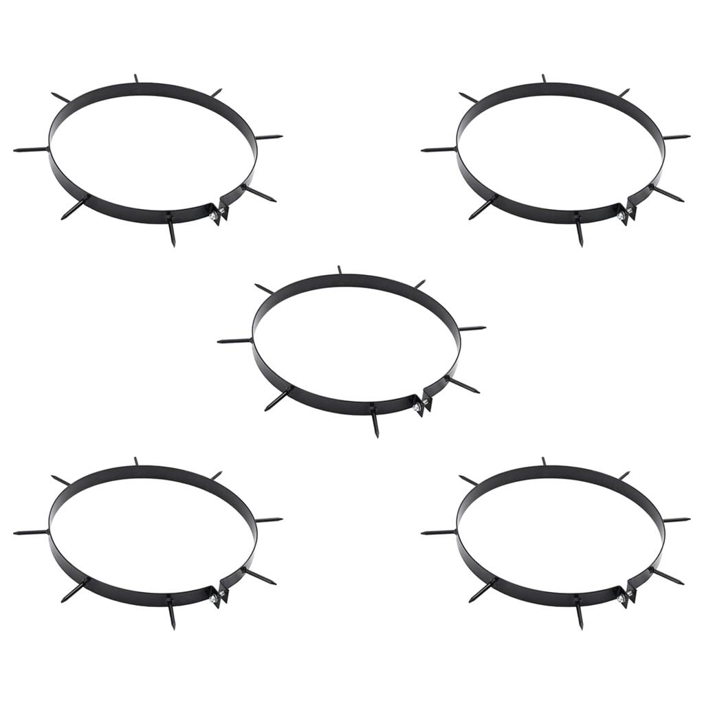 Lawn Aerator Clamp with Spikes 5 pcs Black Ø 320 mm Iron