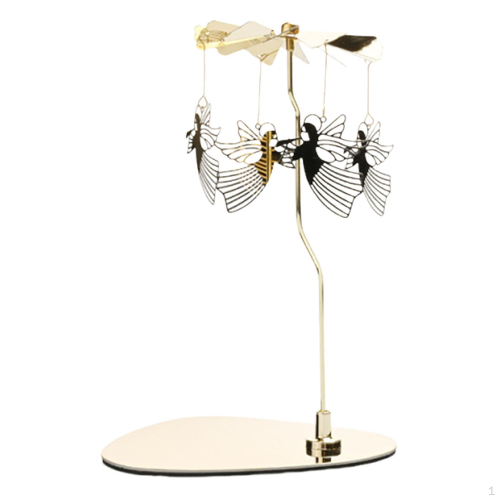 

Elegant, Rotating Candle Holder/tealight Holder for Home, Decorative Centerpiece, Golden Table Angels