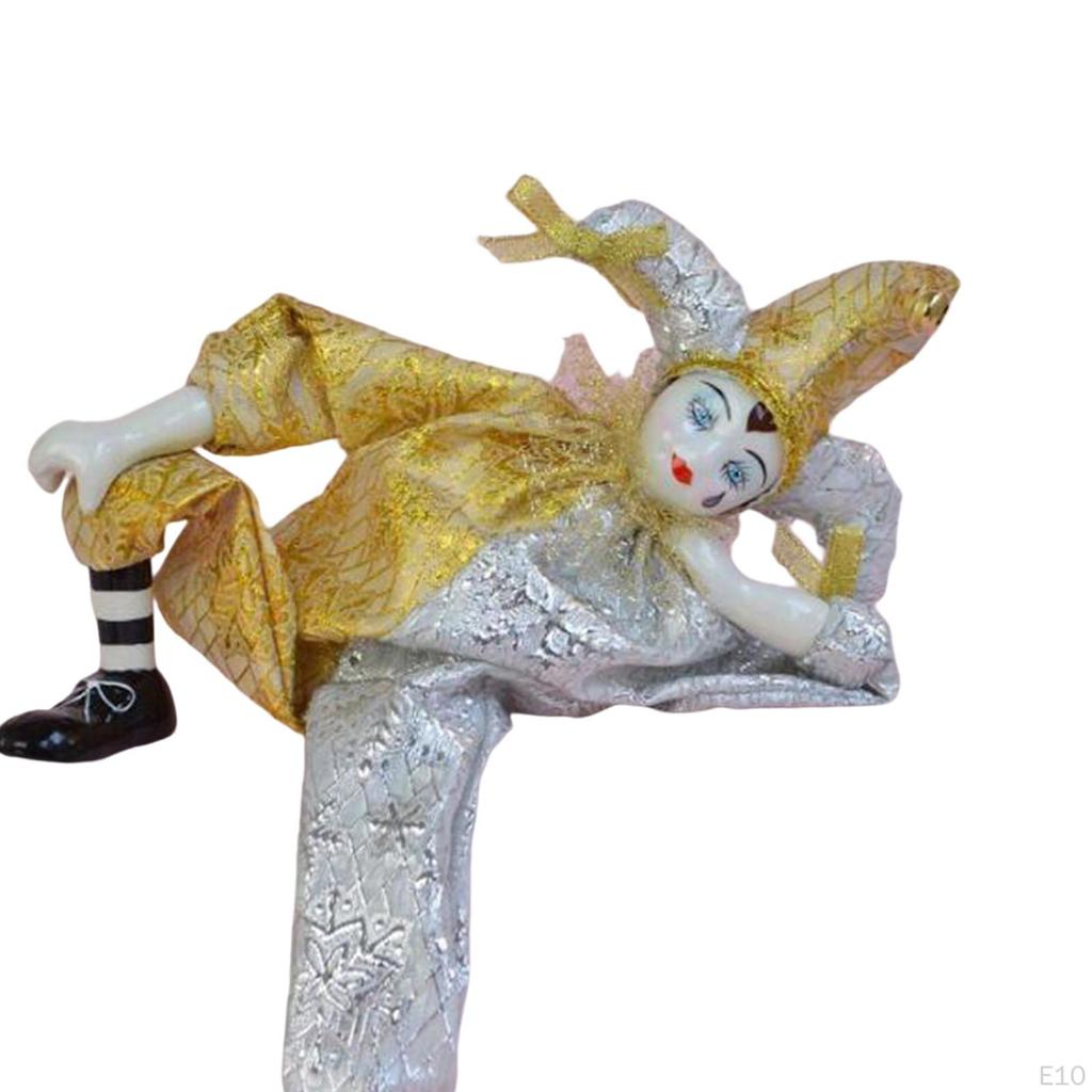 Clown Doll Figure Funny Harlequin Artware Valentine Gift Action Angle Model