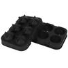 6 Grid Ice Ball Maker Black Reusable Ice Ball Mold for Beer Cocktail Wine Beverage