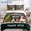 Xmaschristmassnowman Customize Your Name Duvet Cover Soft Bedding Set For Bedroom Guest Room And Dorm Decoration Threepiece Set Includes 1 Duvet Cover