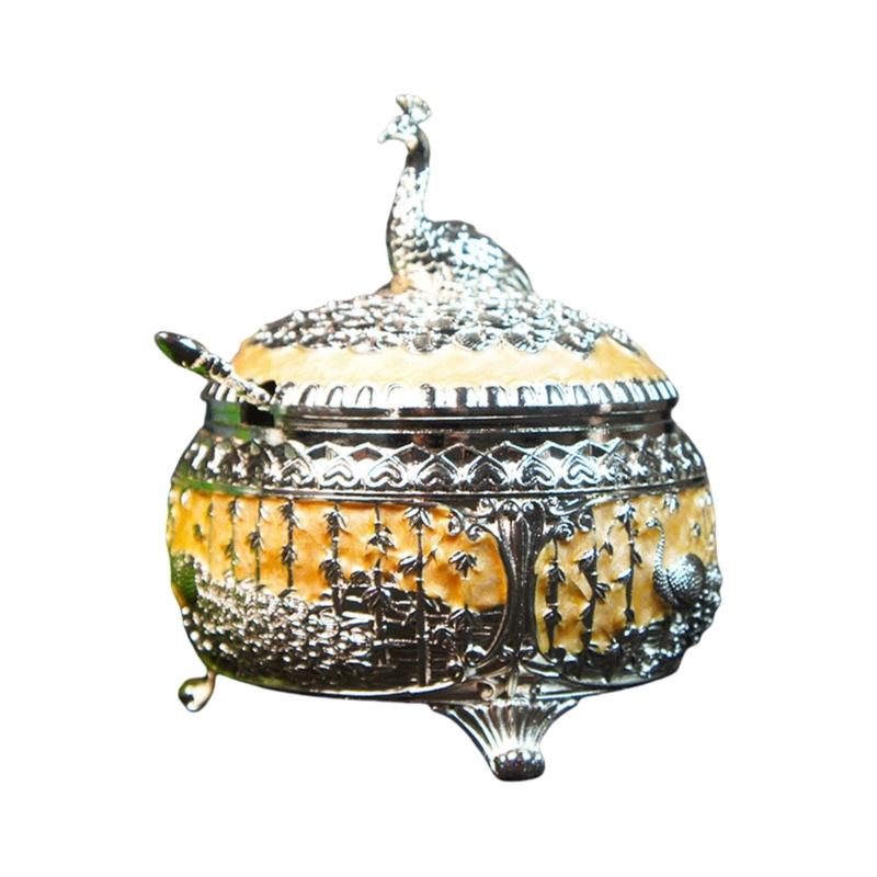 

Уникальная сахарница с павлинами, креативная бутылка для приправ, контейнер для хранения конфет из сплава, аксессуары для украшения дома