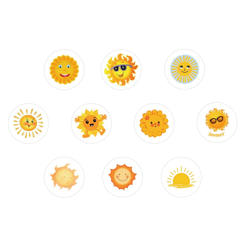 500 Stickers/rolls of Sunny and High-light Rolls of Rolls of Children's Toys Reward Stickers Creative Decorative Self-adhesive Stickers