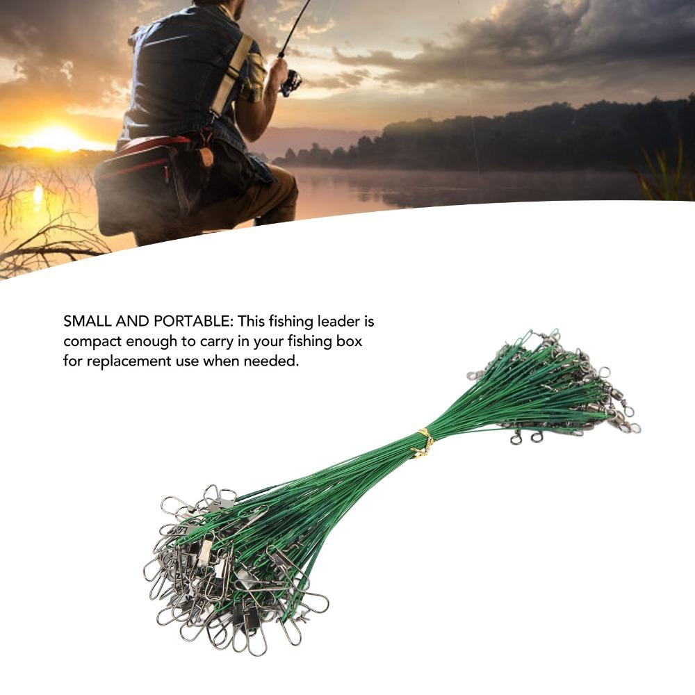 100PCS Steel Fishing Wire Leaders with Swivels Leader Wire Wire Leaders Fishing Accessories 100PCS-15cm