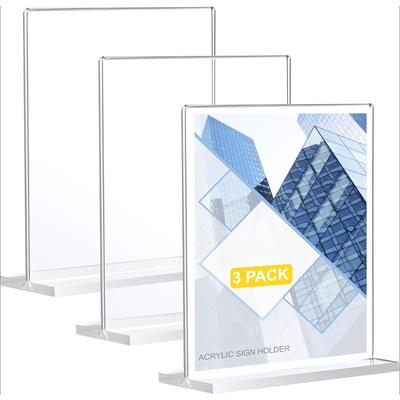 3 Pack A4 Acrylic Sign Holder 29.7cm *21cm  - Business & Store Sign Holders - Vertical Double-Sided Acrylic Stands