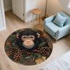Pinecone Animals,Round Area Rug,Carpet Rug for Living Room Bedroom Sofa Playroom Decor,Non-slip Floor Mat