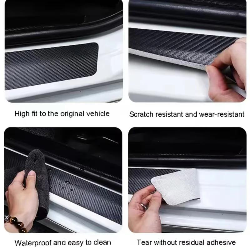 Hub Caps For Renault Megane 2 3 4 Twingo Clio Talisman Captur Kwid 1/4/5Pcs Carbon Fiber Leather Car Door Protection Strip Stick