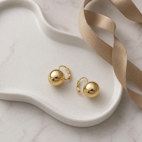 1 Pair Ball Dangle Earrings for Women, Metal Round Ball Drop Earrings, Sliver Gold Plated Jewelry Gifts