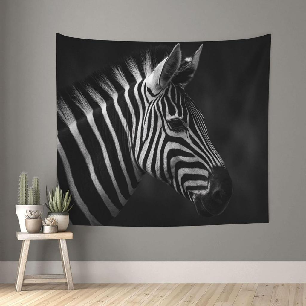 Hanging For Living Room Black & White Zebra Tapestry Modern Wall Art Wall Blanket Aesthetic Tapestrys Indoor Outdoor Tapestries