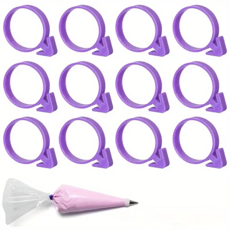12ks Silikonový kroužek na zdobící sáček Sada Zdobený sáček silikonové upevnění Těsnicí Vázací šňůra Pečicí příslušenství