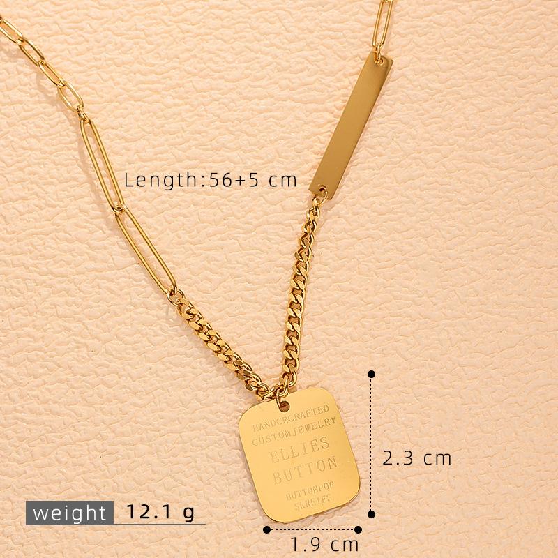 Cross-border Euro-American Fashion Trend Hip-Hop Sweater Chain: Niche Design Street Dance Couple Necklace