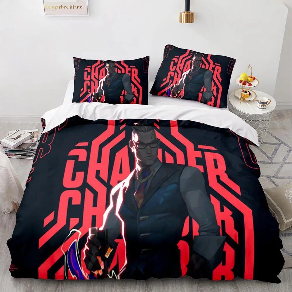 Fashion 3d Print Game Valorant Bedding Set BoysGirls Twin Queen Size Duvet Cover Pillowcase Bed Kids Adult Fashion Home Textile