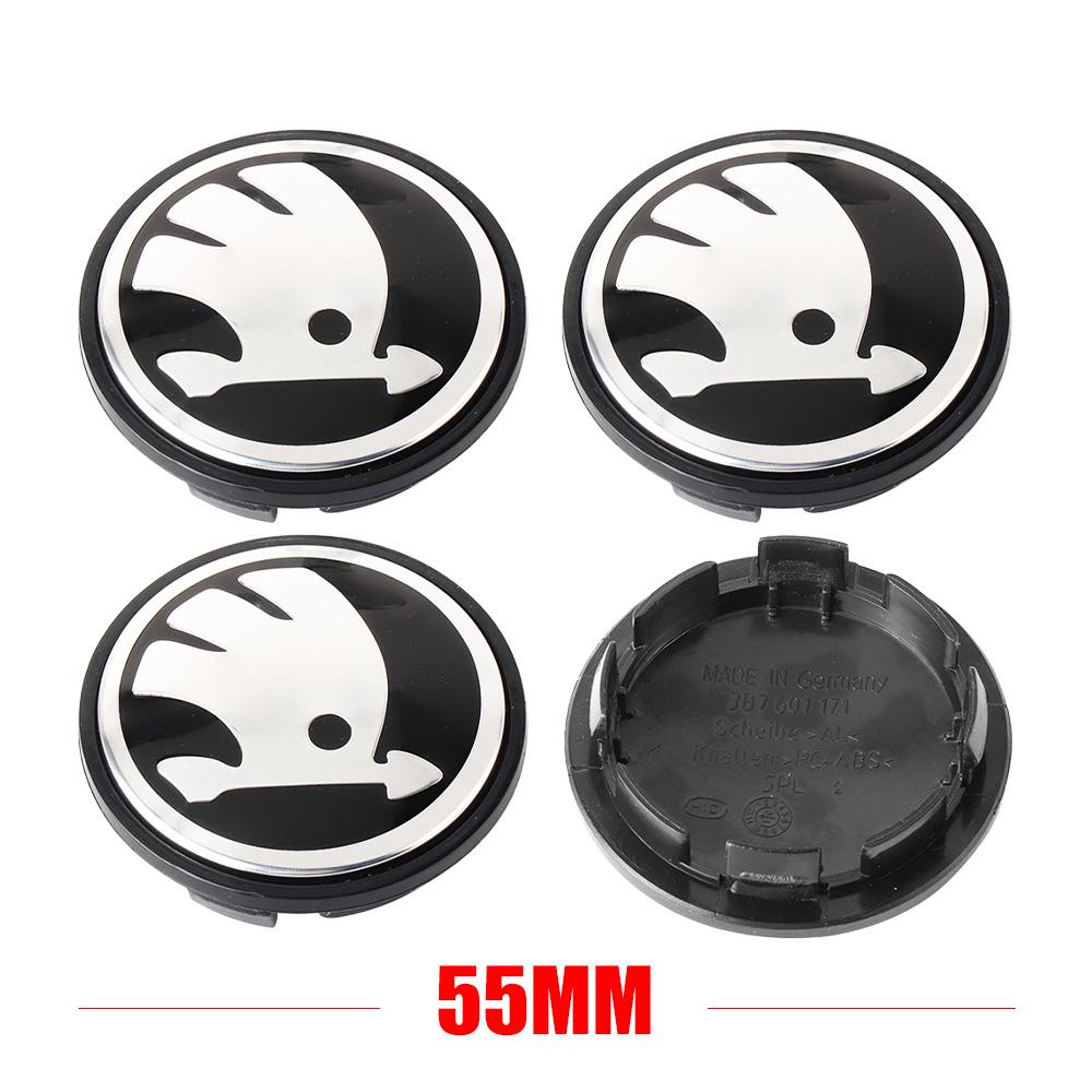 4pcs 55/65/56mm ABS Car Wheel Center Cap Hub Center Cap For Original Car Stickers For Skoda S Octavia Superb Kodiaq Karoq Scala usbn43