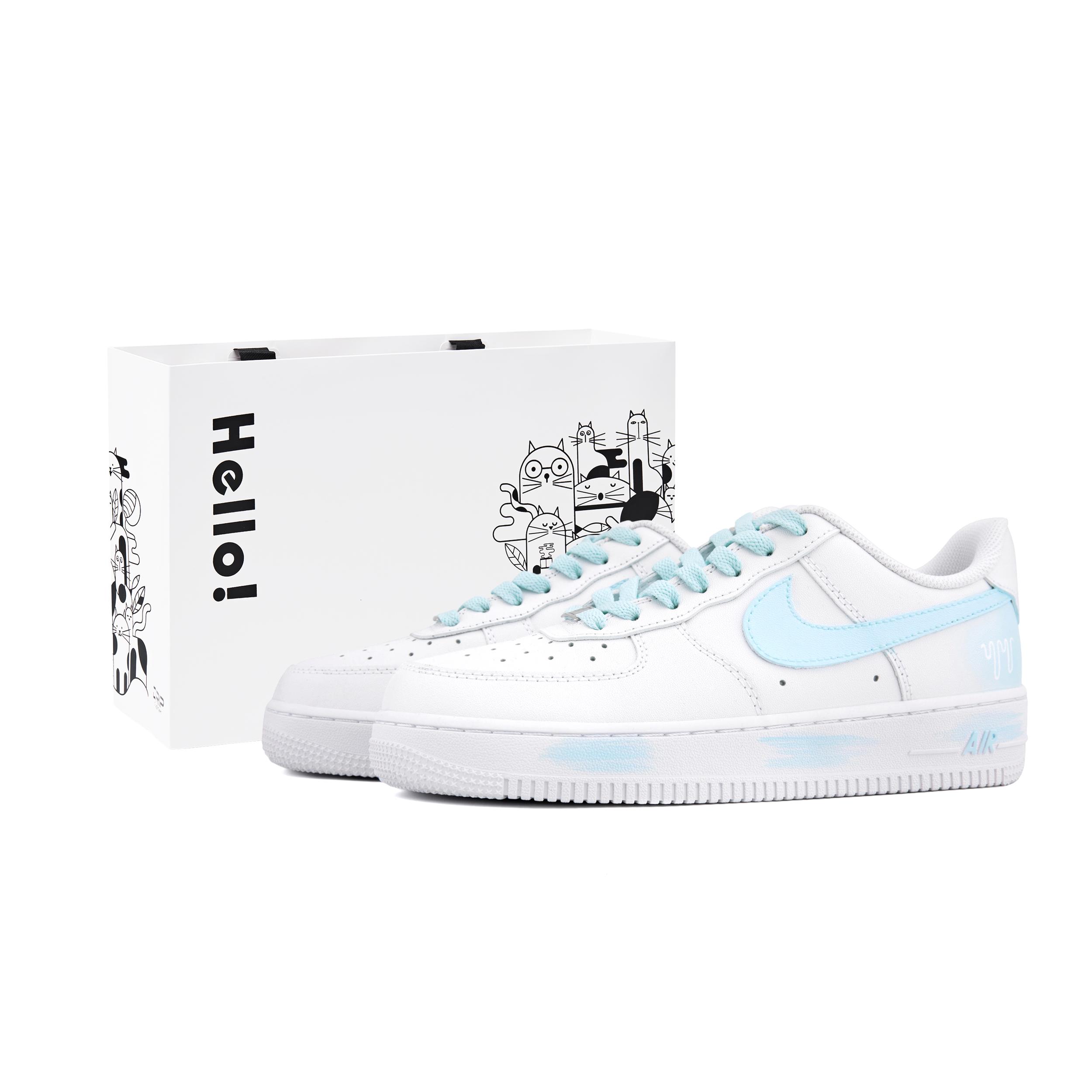 

Nike Air Force 1 Abrasion Resistant Low top Skateboard Shoes Unisex Blue White 315122-111(Team18-) 35.5