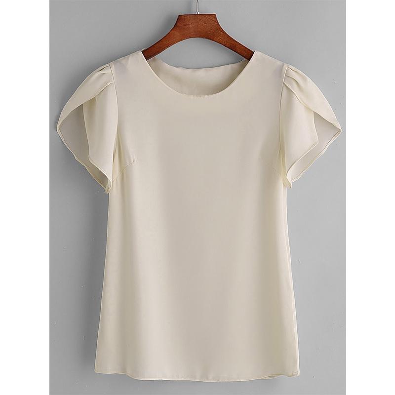 Summer Women Lotus Short Sleeve Blouse Tops Ladies Loose T Shirt Casual Top Tee