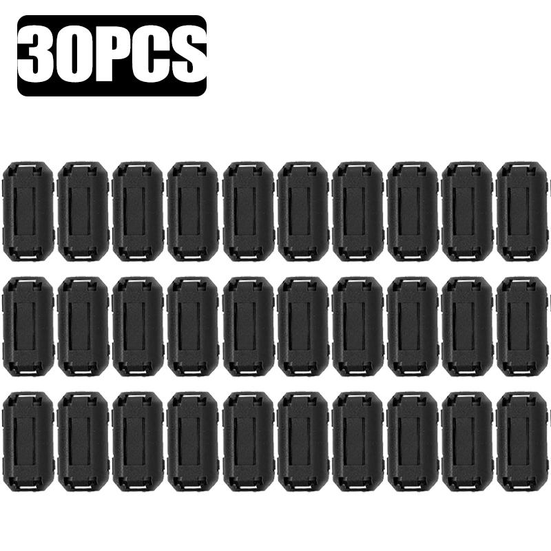 1/30Pcs Noise Filter Magnetic Clip Noise Suppressor Filter Ring Cable Clamp for Suppressor Powerline Power Cord Magnetic Ring