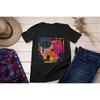 Abstraktes Geometrisches Kunst T-Shirt Mid-Century Modern Stil Bunt Retro Einzigartiges Künstlerisches Oberteil Vintage Unisex Stilvoll