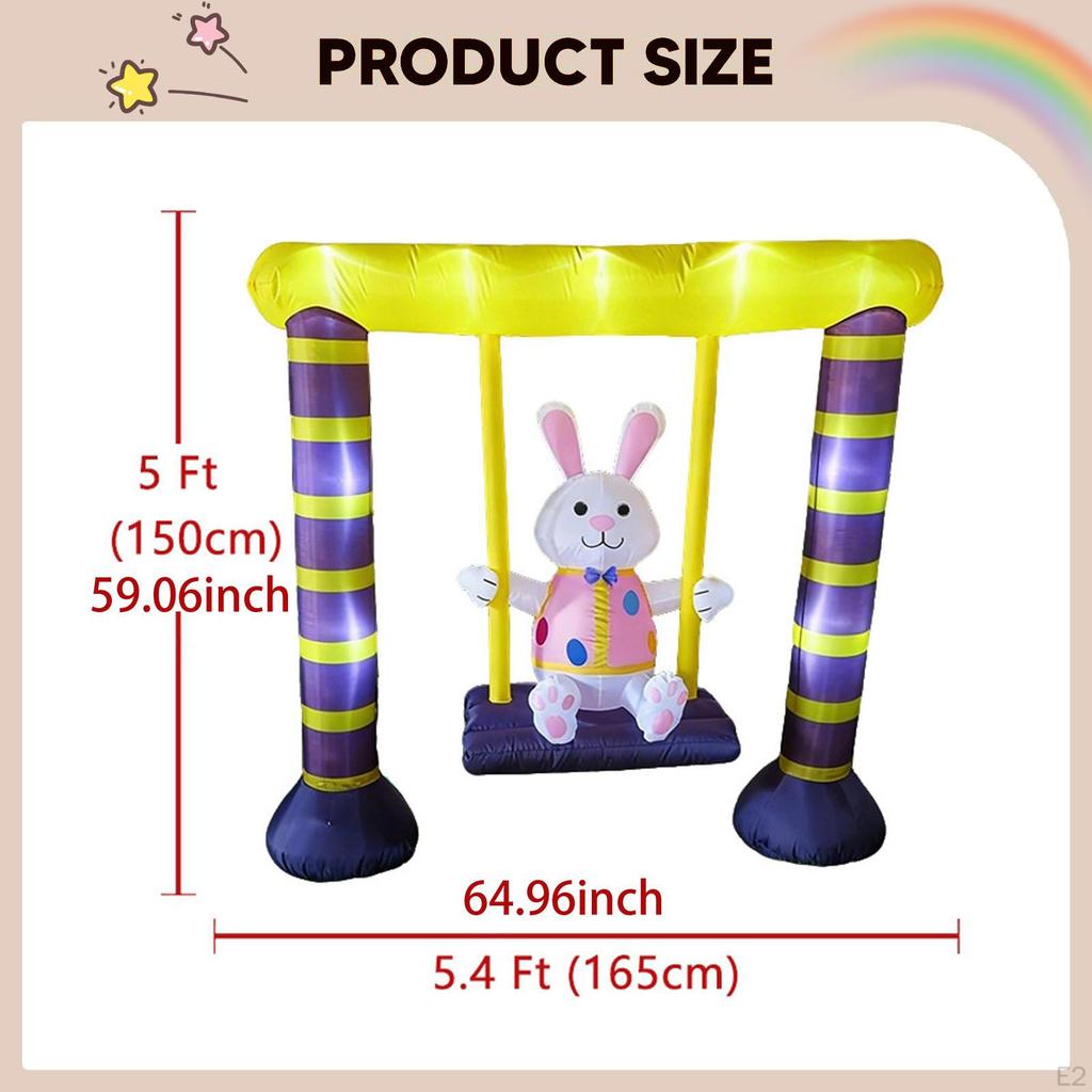 Easter Inflatable Swinging Bunny Outdoor Decoration for Festival Lawn Garden