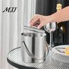 Champagne Ice Bucket Stainless Steel with Lid Double-Wall Insulated Wine Cooler 1.4/2/3L Large Capacity Rust-Proof Barrel for Bars Hotels