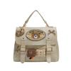 Schoolbag Korean version backpack bag women's American retro handbag 1011 spring new cute letter bear casual bag women