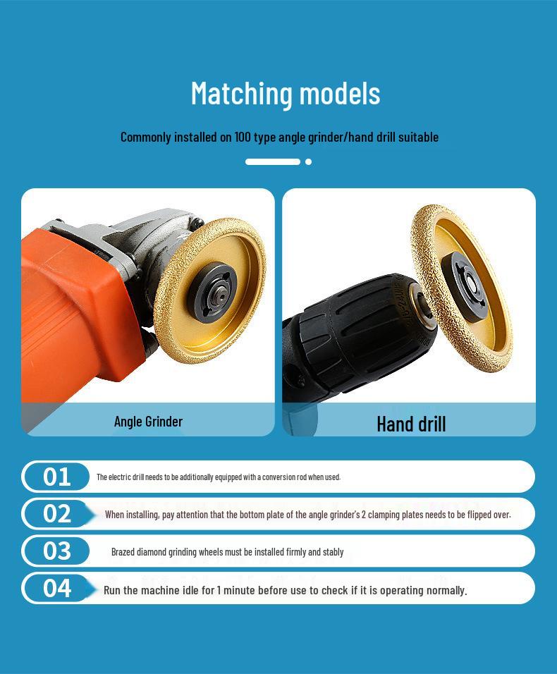 Stone Grinding Wheel for Marble & Granite: Chamfering, Grooving, Rounding, Arc Angle Grinder Head