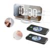 Large LED Display with Dual USB Charger Ports | Auto Dimmer Mode | Easy Snooze Function, Modern Mirror Desk Wall Clock for Bedroom Home Office for All
