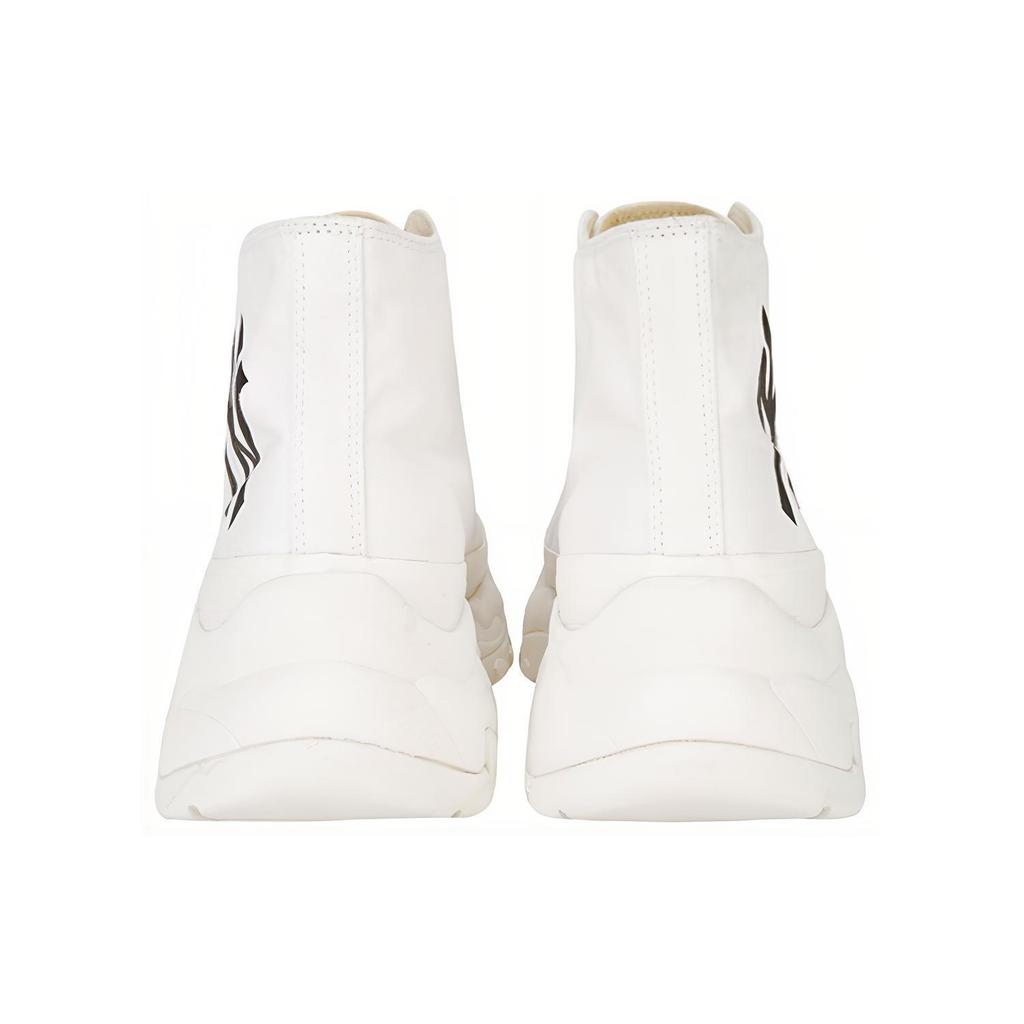 New MLB Chunky Anti Slip And Wear Resistant Breathable High Top Canvas Shoes Unisex White 32SHU1011-50I