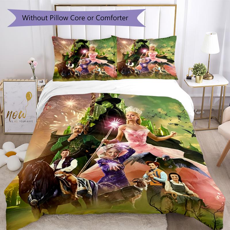 3pcs Wicked pattern bedding set duvet cover set includes duvet cover &pillowcases, perfect all season bedroom decoration & gift