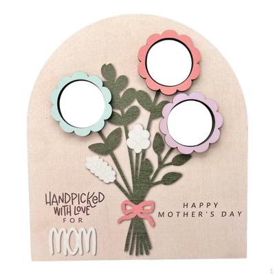Wooden Flower Bouquet Craft Sign, Home Bedroom Decoration, Gift for Mom, Rustic Decorative Picture