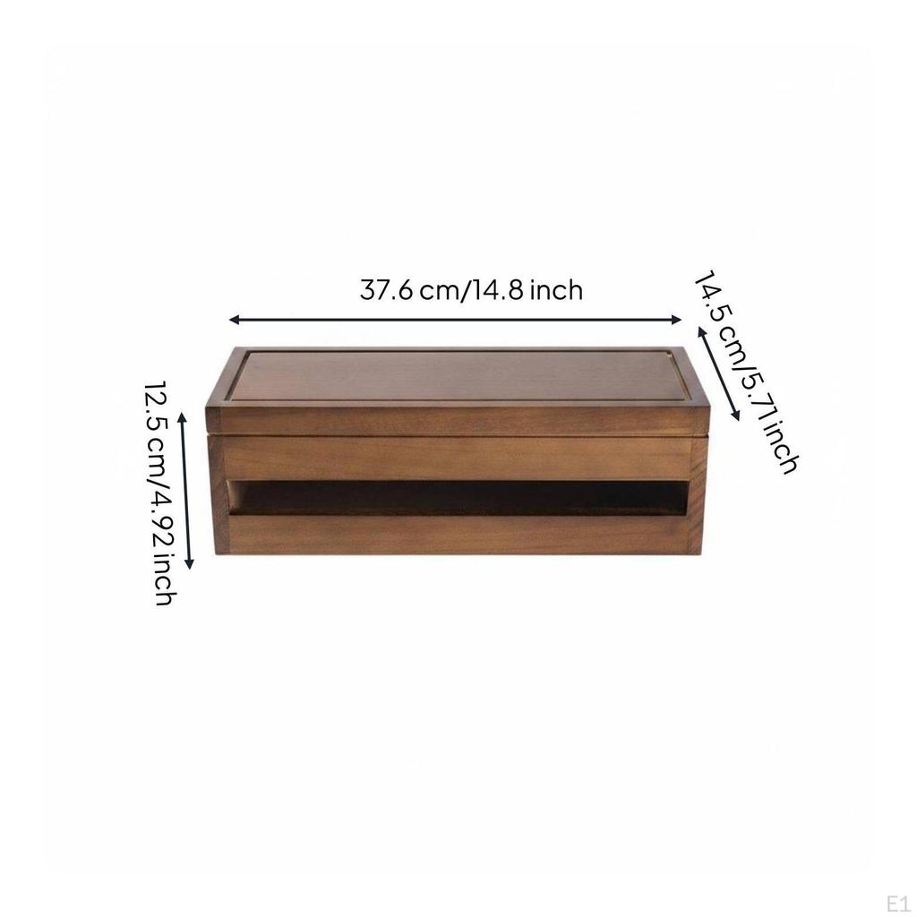 Desktop Cable Storage Box Solid Wood Power Strip Cover for Living Room, Office