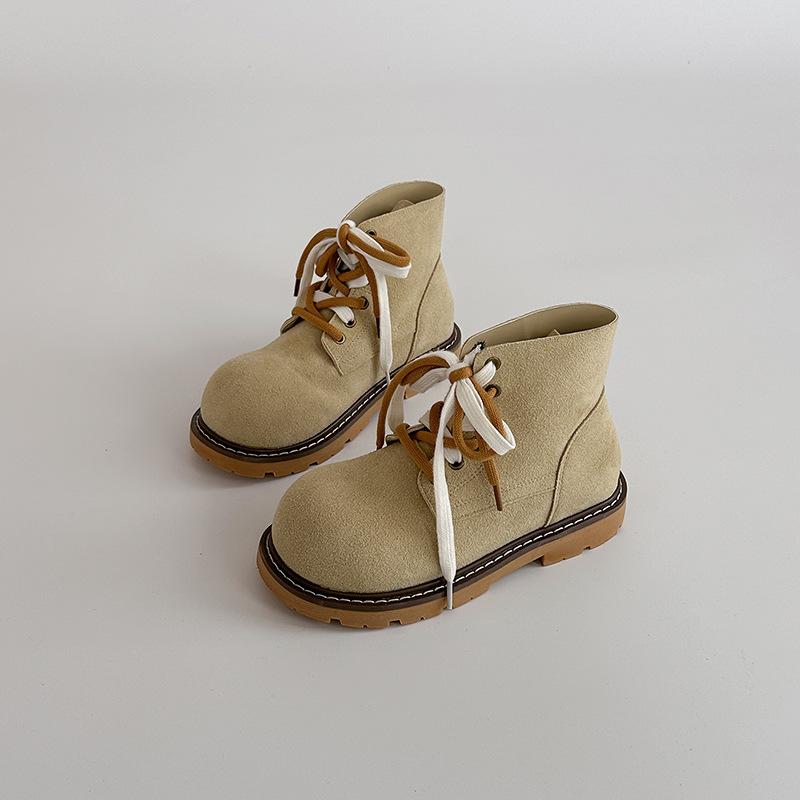 Fashion Suede British Martin Boots Autumn Vintage Short Tube Frosted Lace-Up Flat Bottom Versatile Boots Women's Boots