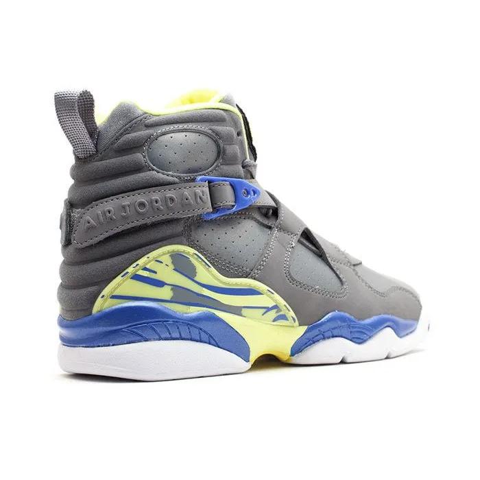 Air Jordan 8 Retro Grade School 'Laney' (Unisex) Cool Grey / Vlt Frc-Electrc Yllw Kids' Basketball Shoes 580528 038
