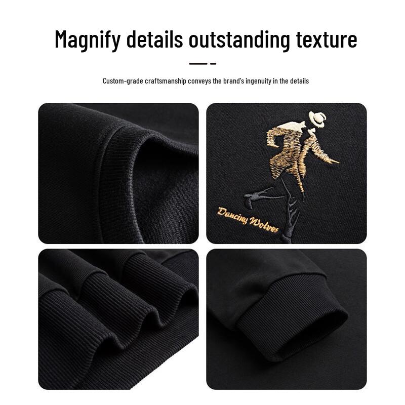 Dance with Wolves Men's Classic Logo Round Neck Sweatshirt