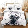 3D Imprimare Anime Tokyo Ghoul Set de lenjerie de pat Set pilotă Husă Pat Set Pilotă Husă Față de pernă Păturică King Queen Size Băieți Adult Lenjerie de pat