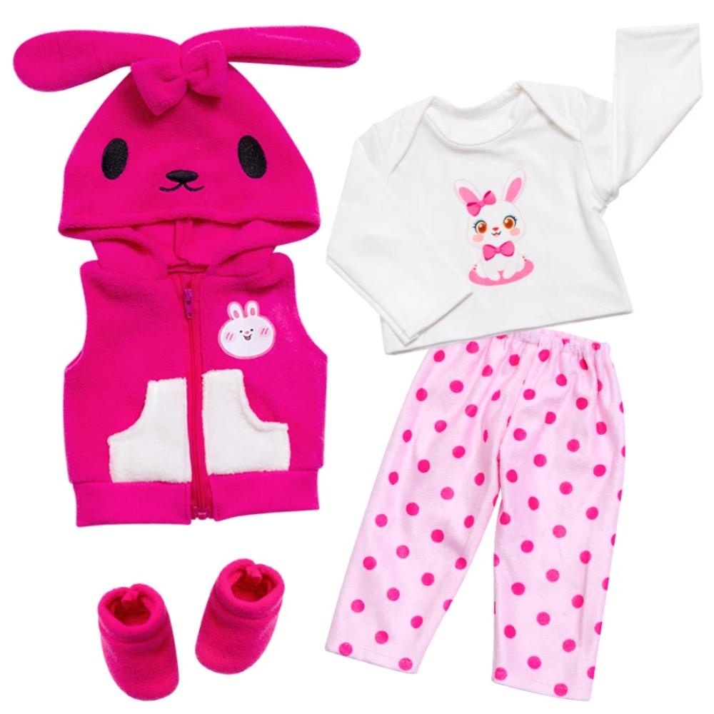 Fashion Cartoon Suit Wear For 17Inch 43cm Reborn Baby Doll, 18inch 45cm American Girl Doll Clothes and Accessories
