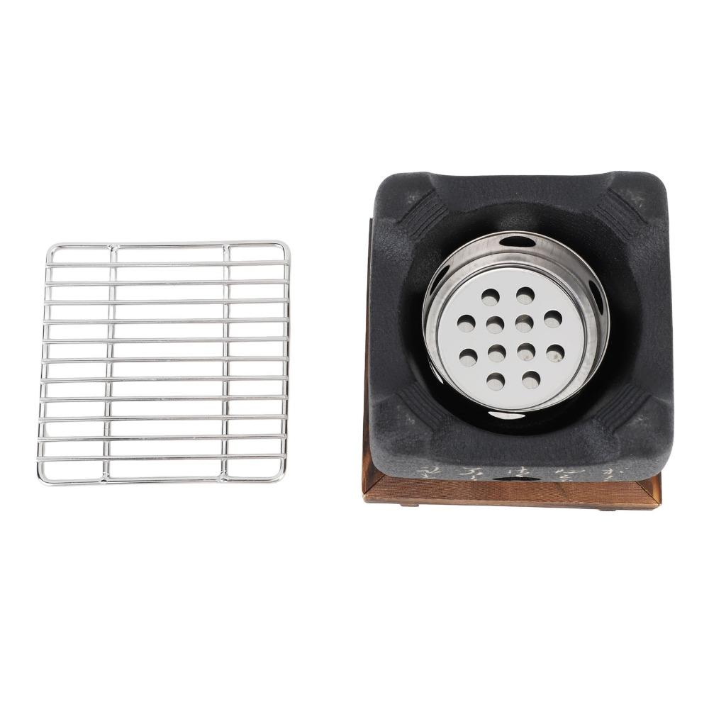 Griglia Giapponese a Carbone in Metallo Colato Tavolo BBQ Nero Griglia Hibachi Professionale Cottura BBQ