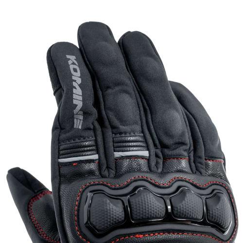 Komine GK-856 High Protect Leather Windproof Gloves for Motorcycles HG Dark Gray 3XL