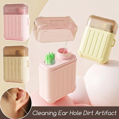 180/240pcs Ear Hole Cleaner Disposable Ear Piercing Cleaner Floss with 15ml Cleaning Solution Ear Cleaner for Removing Dirt Odor