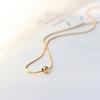 Simple High‑End Titanium‑Steel Small‑Round‑Bead Women Necklace, Fashion Light‑Luxury Small‑Golden‑Bean‑Pendant Collarbone Neck Chain