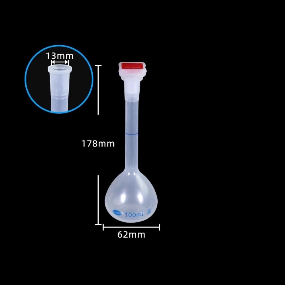 25/50/100/250/500/1000ml Messkolben mit Stopfen Langer Hals Messkolben Kunststoff Graduierte Flasche