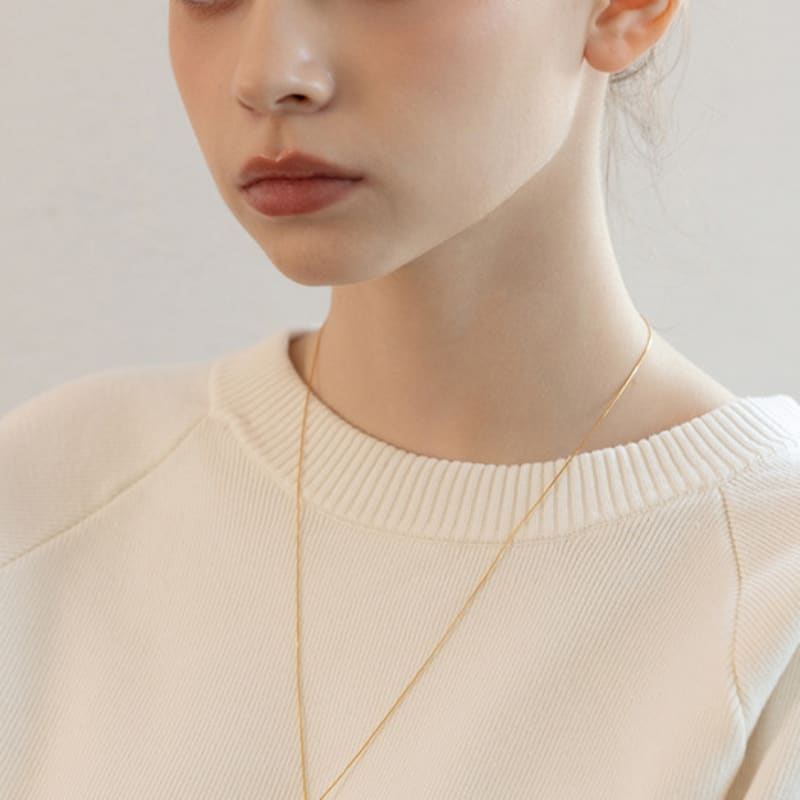 TATIANA (925 Silver) Glim Pebble Long Necklace NZ2430