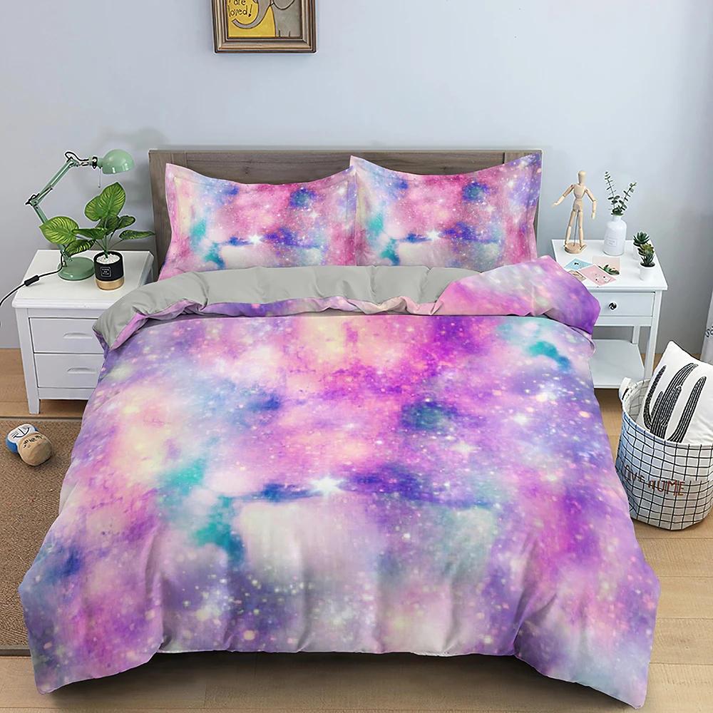 3D Starry Sky Duvet Cover Set Luxury Galaxy Printed Bedding Set King Queen Full Quilt Cover With Pillowcase Bedroom Decor