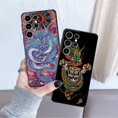 Silikon-Handyhülle für Samsung Galaxy S22 Plus S8 S7 S10 S9 S23 Ultra 5g S20 Fe S10e S21 Fashion Chinese Tiger Dragon Cover