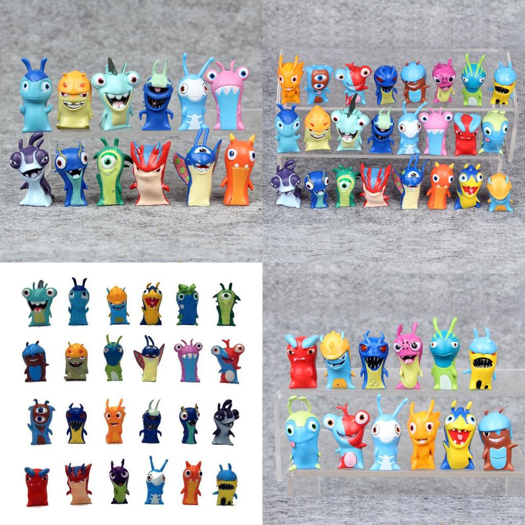 Lot Of 24 Premium Slugterra Action Figures Pvc Toys Featuring Burpy And Bludgeon Slugs Gift Set