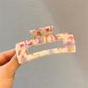 New Korean fashion Retro Hair Claws Clamp Hollow Geometric Square flower Pattern Ponytail Hair Grabbing Clips for Women