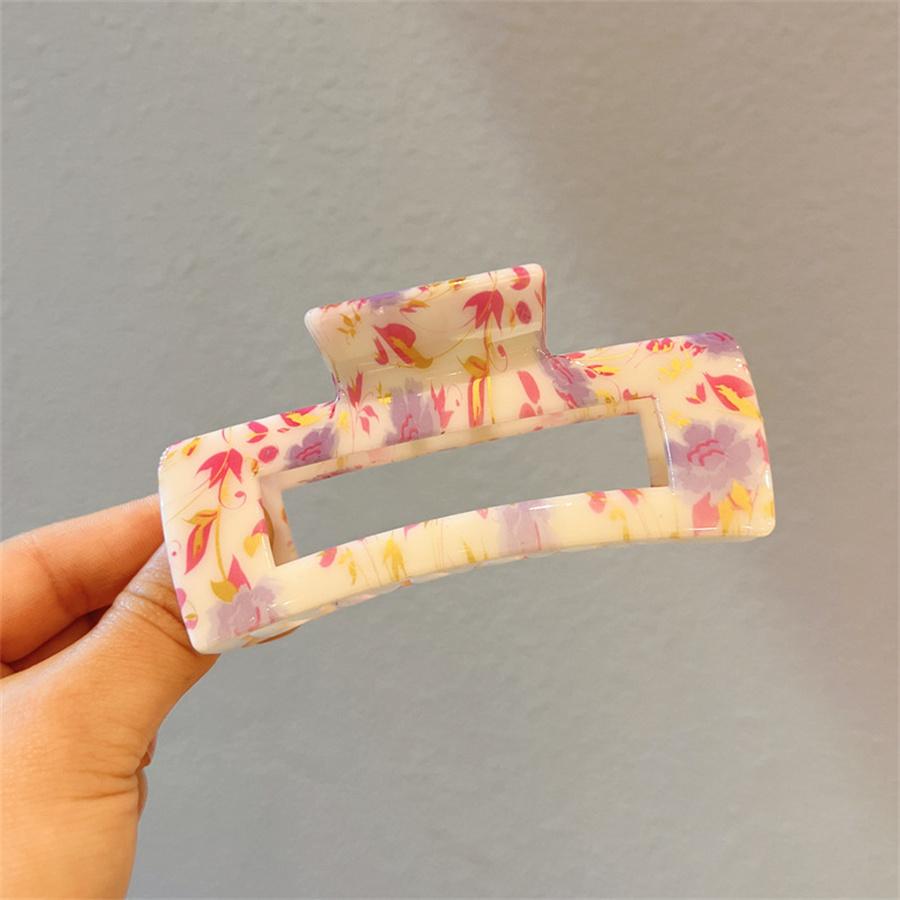 New Korean fashion Retro Hair Claws Clamp Hollow Geometric Square flower Pattern Ponytail Hair Grabbing Clips for Women