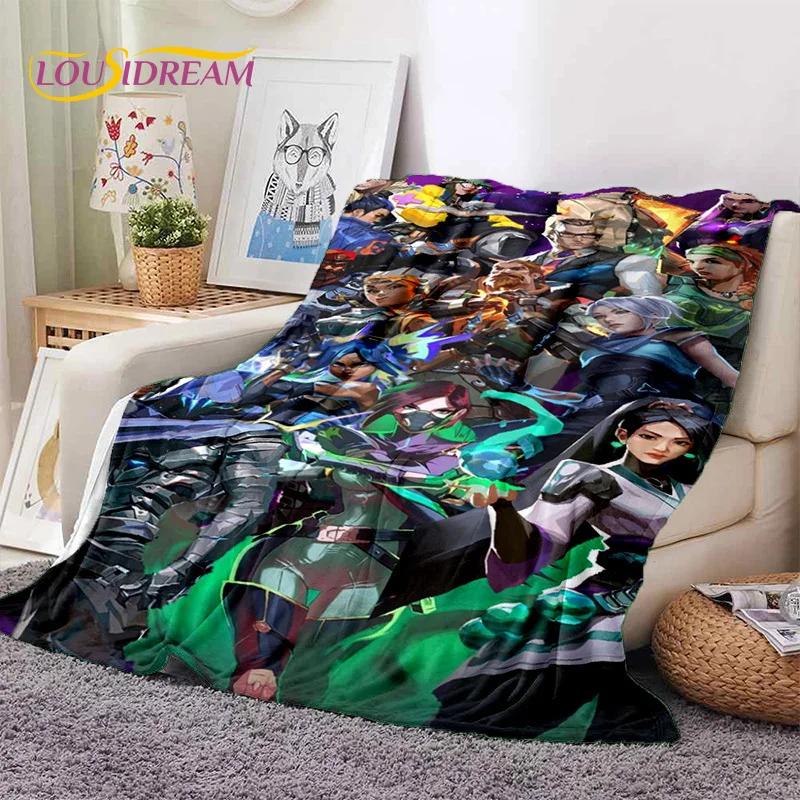 3D Newest VALORANT Cartoon Game Soft Flannel Blankets,Throw Blanket Comfortable Blanket for Picnic Beds Sofa Home Bedroom Gifts