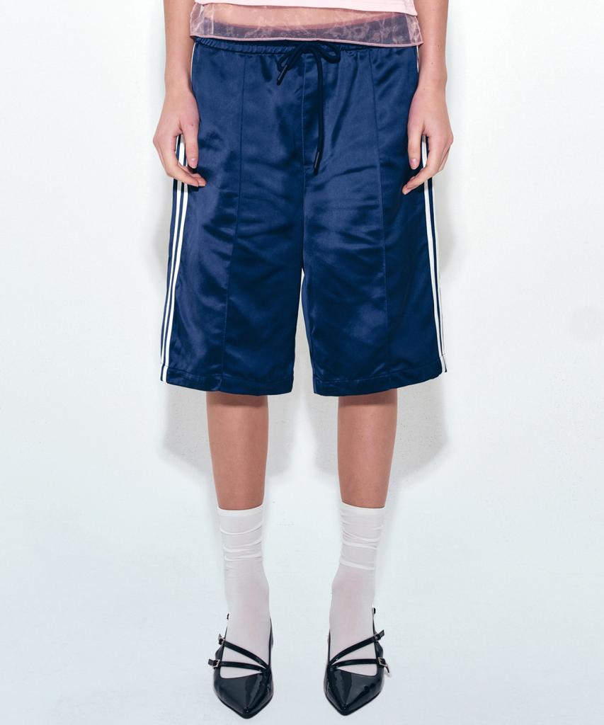 Nigaennikol Double Line Satin Half Pants_Navy
