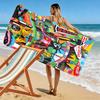 New York City Pop Art Print Beach Towel, Large Soft Quick Dry Towel for Beach Camping Swimming