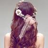 Bride Wedding Headband Boho Floral Headdress Flower Hairband Beach Party Crown